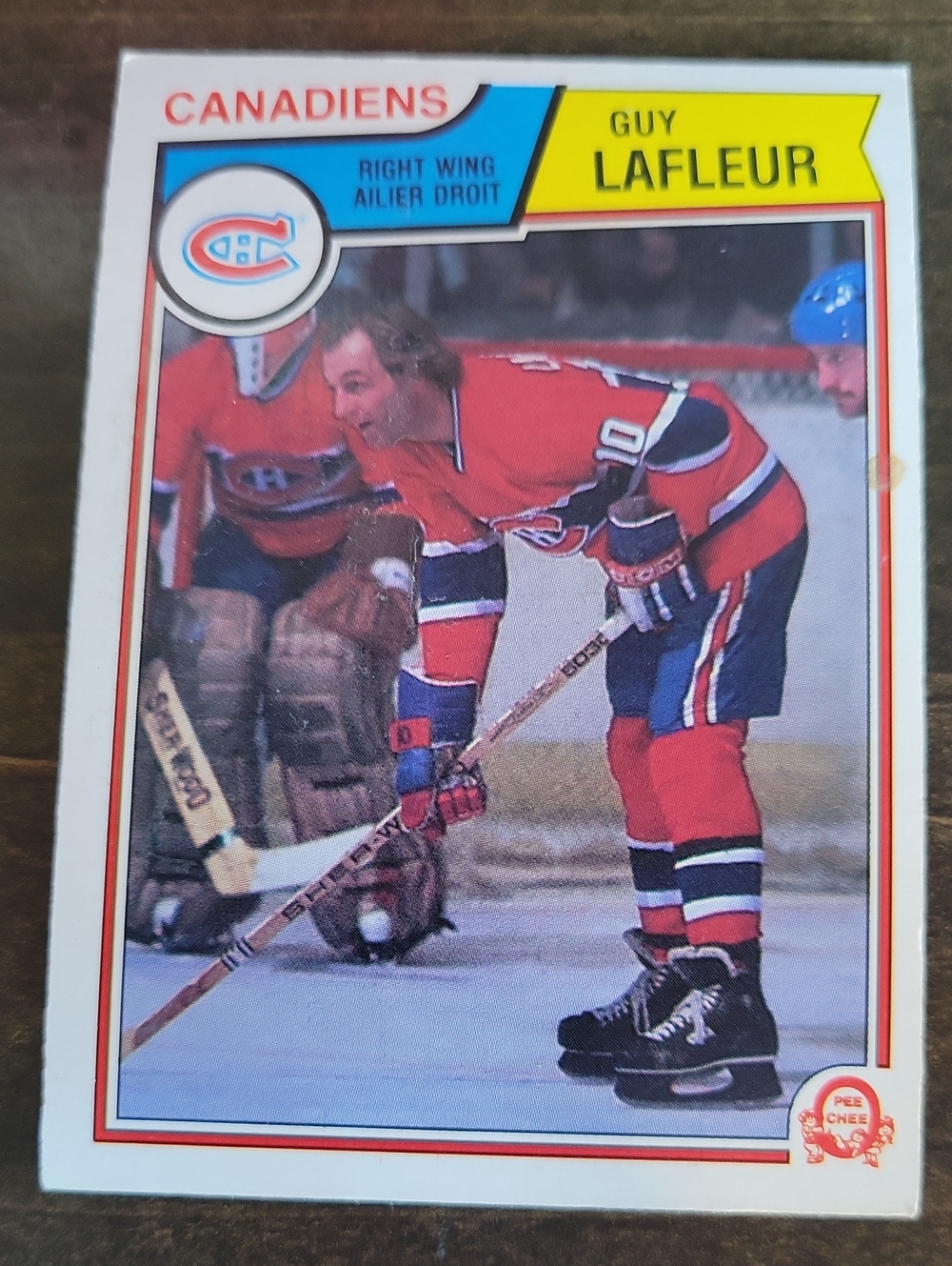 1983/84 OPC Guy Lafleur Canadiens Hockey Card - Red/Blue/White